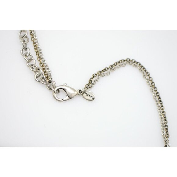Chico's Silver Graphite Gold Tone Disc Multi-Strand Necklace - Picture 4 of 4